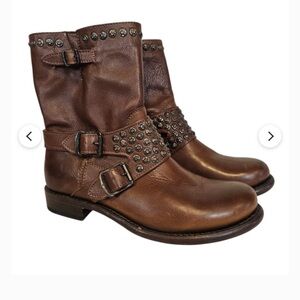 Frye Jenna Short Studded Moto Boots
